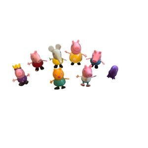 Lot Of 8 Peppa Pig Figures Elephant George‎ Dino